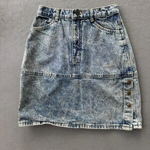 Vintage Denim Acid Wash Skirt